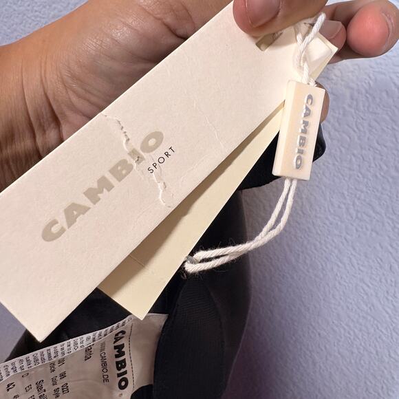 Cambio Sport Womens Size 12 Faux Leather Pants Black Shiny Pull On Skinny - Picture 8 of 8